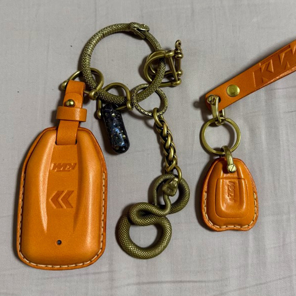 2022 KTM 1290 Super Adventure Key Case Set – Handmade Leather Covers for Main and Backup Keys