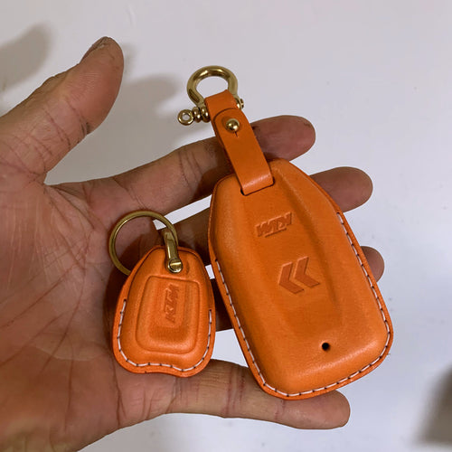2022 KTM 1290 Super Adventure Key Case Set – Handmade Leather Covers for Main and Backup Keys