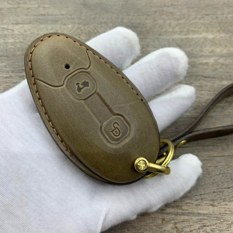 Vespa Smart Key Leather Case – Handmade Cover with Matching Lanyard, Custom Colors
