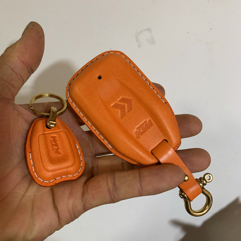 2022 KTM 1290 Super Adventure Key Case Set – Handmade Leather Covers for Main and Backup Keys