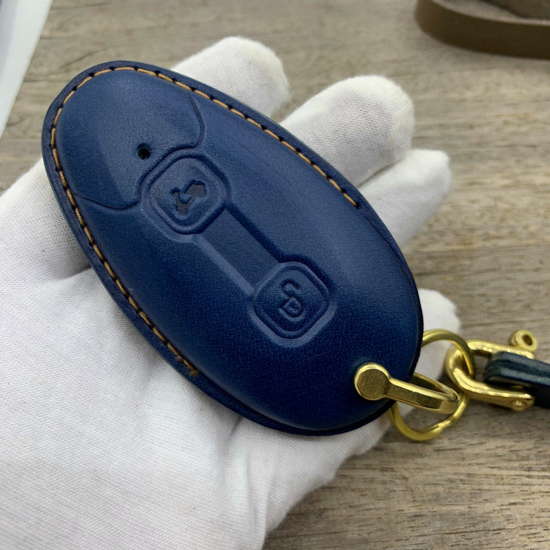 Vespa Smart Key Leather Case – Handmade Cover with Matching Lanyard, Custom Colors