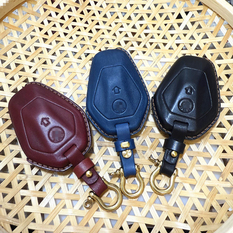BMW R12 / R1300GS Handmade Leather Key Case – Vegetable-Tanned Cowhide Motorcycle Key Cover