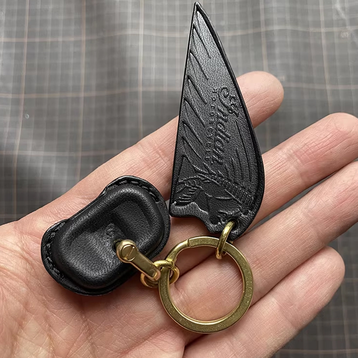 Handcrafted Indian Motorcycle Leather Key Fob Cover - Scout / FTR 1200 Feather Edition