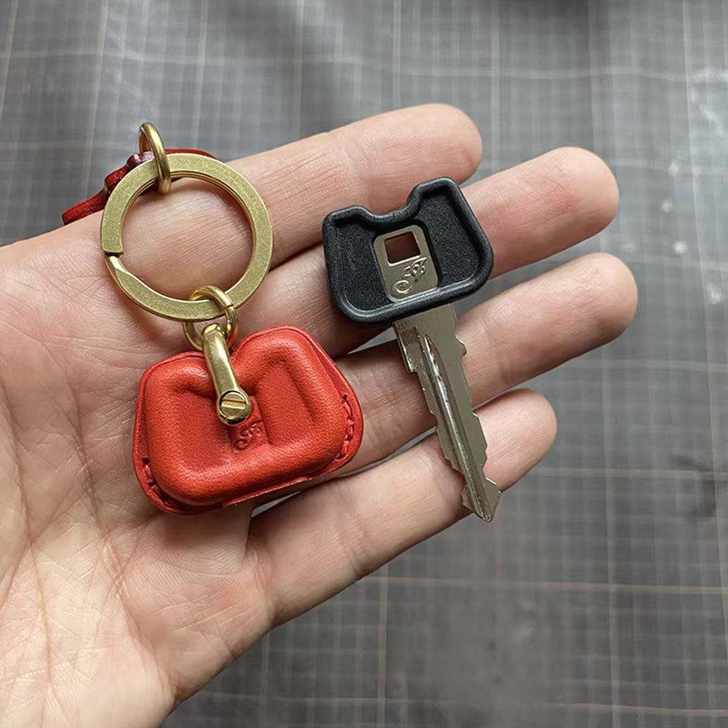 Handcrafted Indian Motorcycle Leather Key Fob Cover - Scout / FTR 1200 Feather Edition