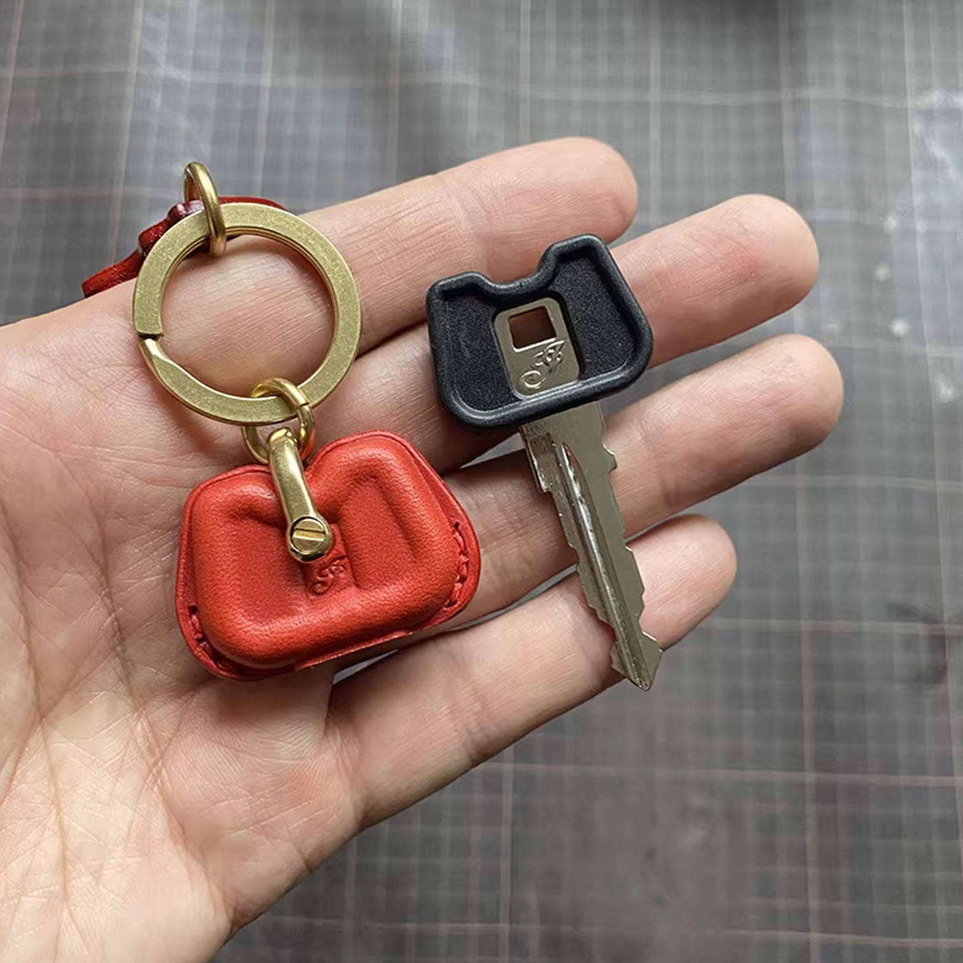 Handcrafted Indian Motorcycle Leather Key Fob Cover - Scout / FTR 1200 Feather Edition
