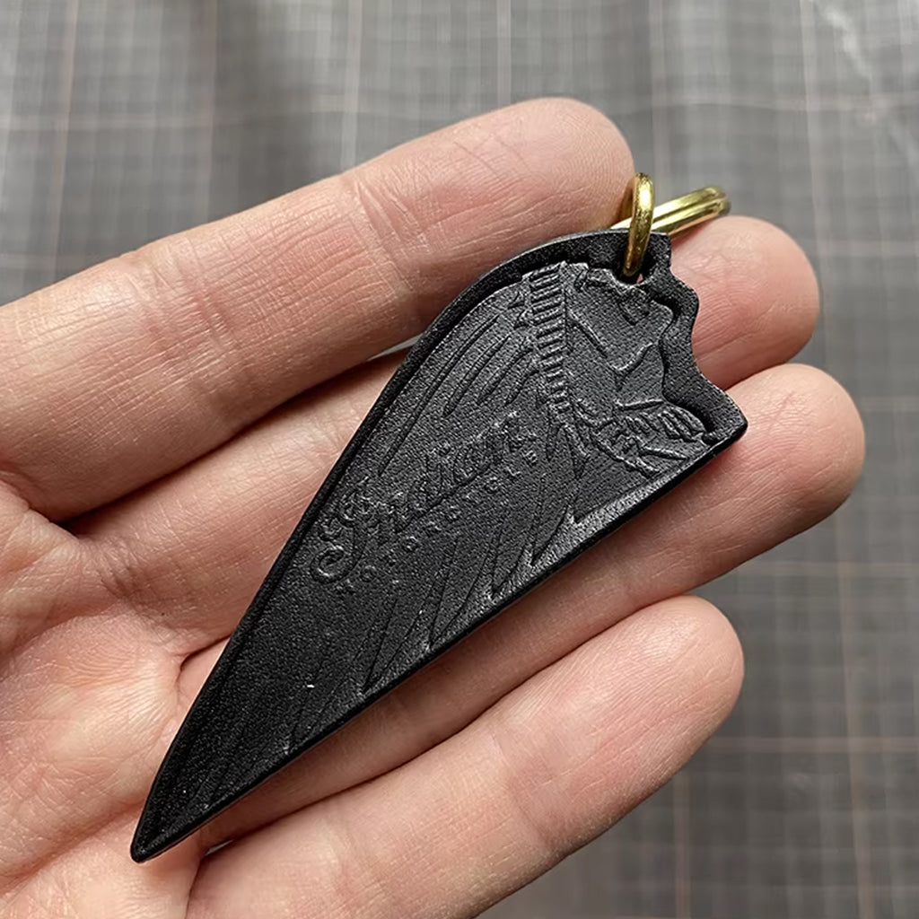 Handcrafted Indian Motorcycle Leather Key Fob Cover - Scout / FTR 1200 Feather Edition