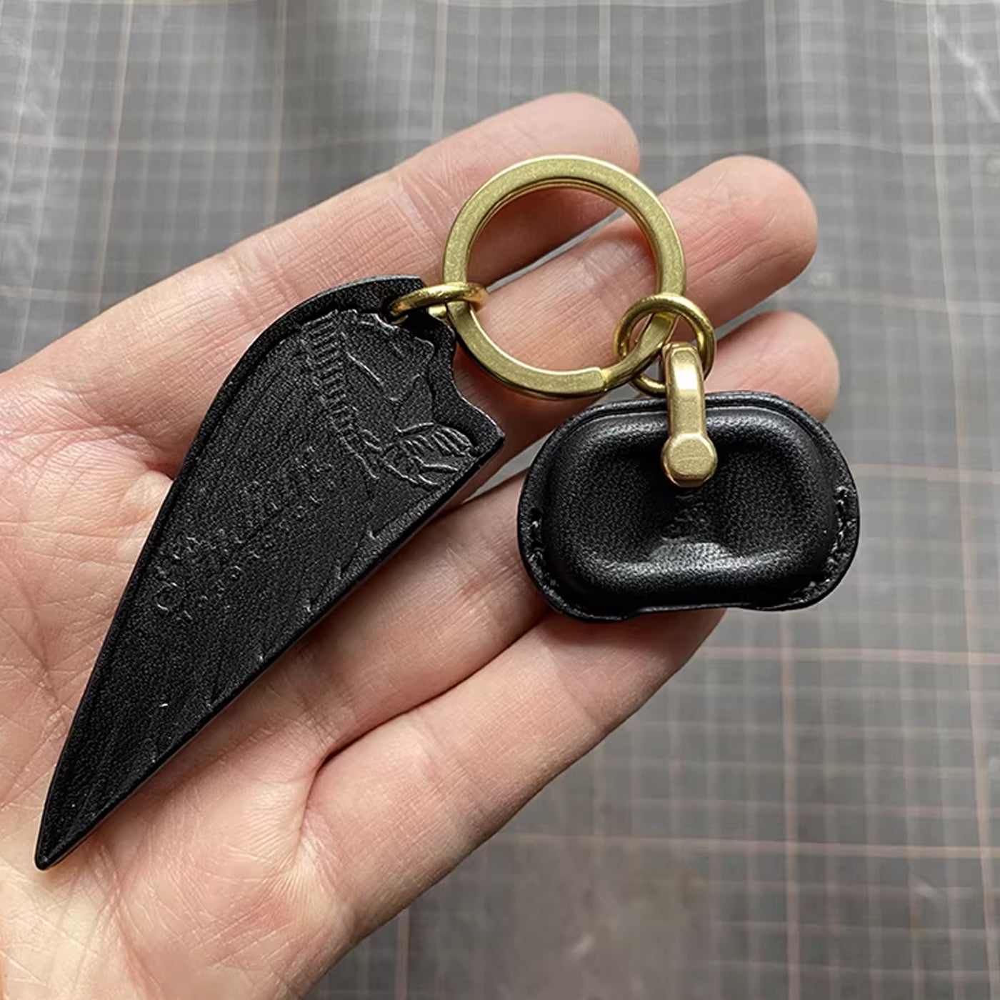 Handcrafted Indian Motorcycle Leather Key Fob Cover - Scout / FTR 1200 Feather Edition