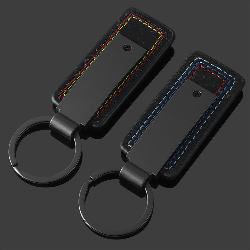 Side profile of Mercedes-AMG and BMW M leather key fob strap