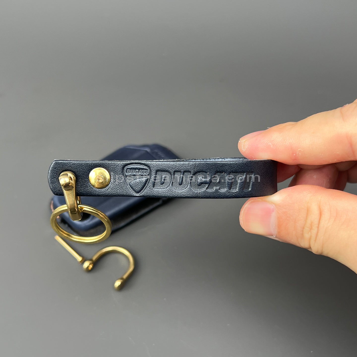 Ducati Key Leather Case Set – Handcrafted Full-Grain Leather Covers with Optional Lanyard