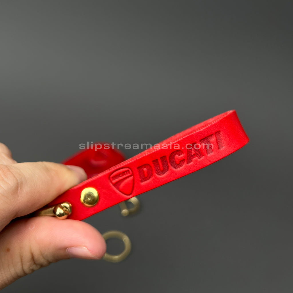 Ducati Key Leather Case Set – Handcrafted Full-Grain Leather Covers with Optional Lanyard