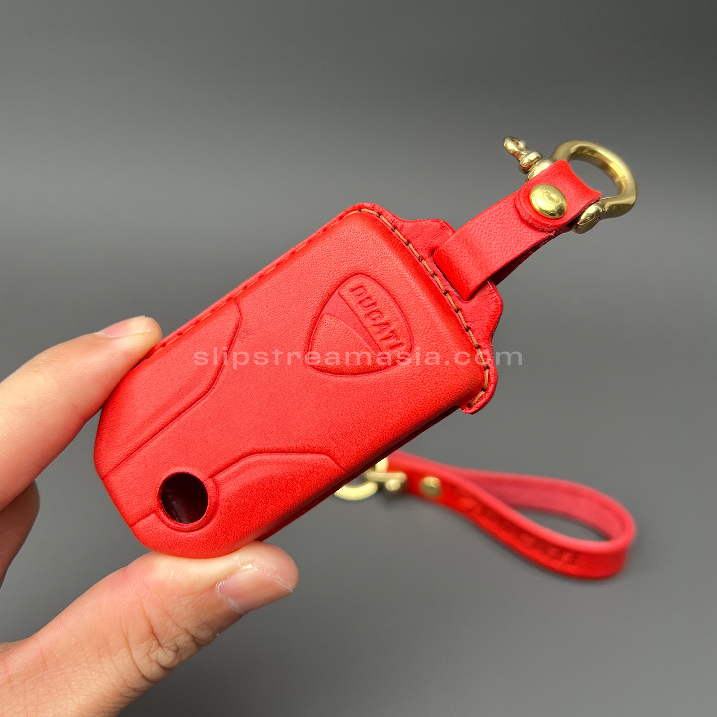 Ducati Key Leather Case Set – Handcrafted Full-Grain Leather Covers with Optional Lanyard