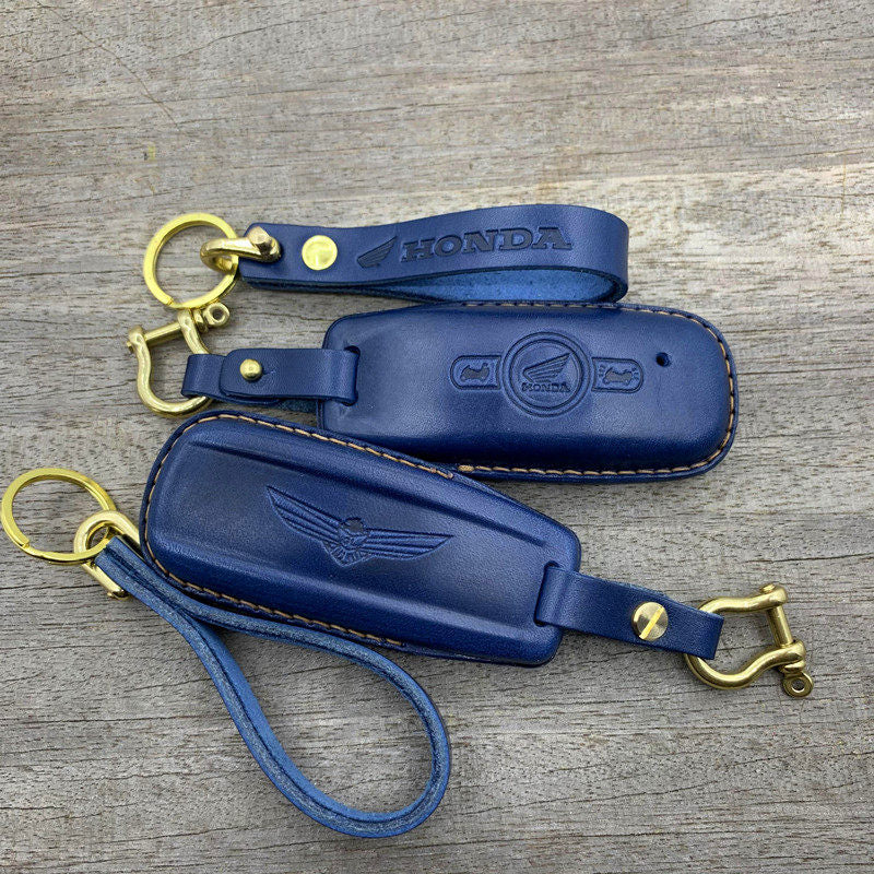 Honda Gold Wing GL1800 handmade leather key fob cover available in multiple colors