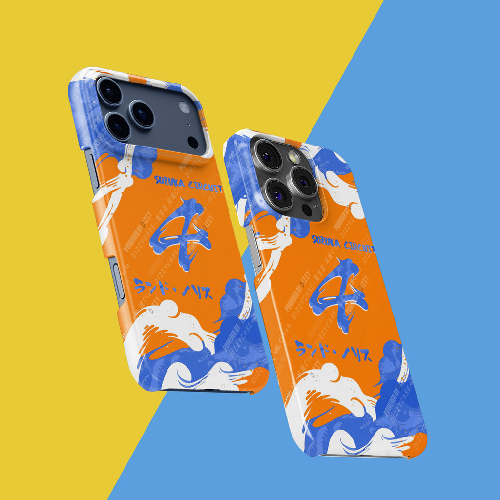 Abstract Blue & Orange Phone Case – Modern Artistic Design for iPhone 17 Pro