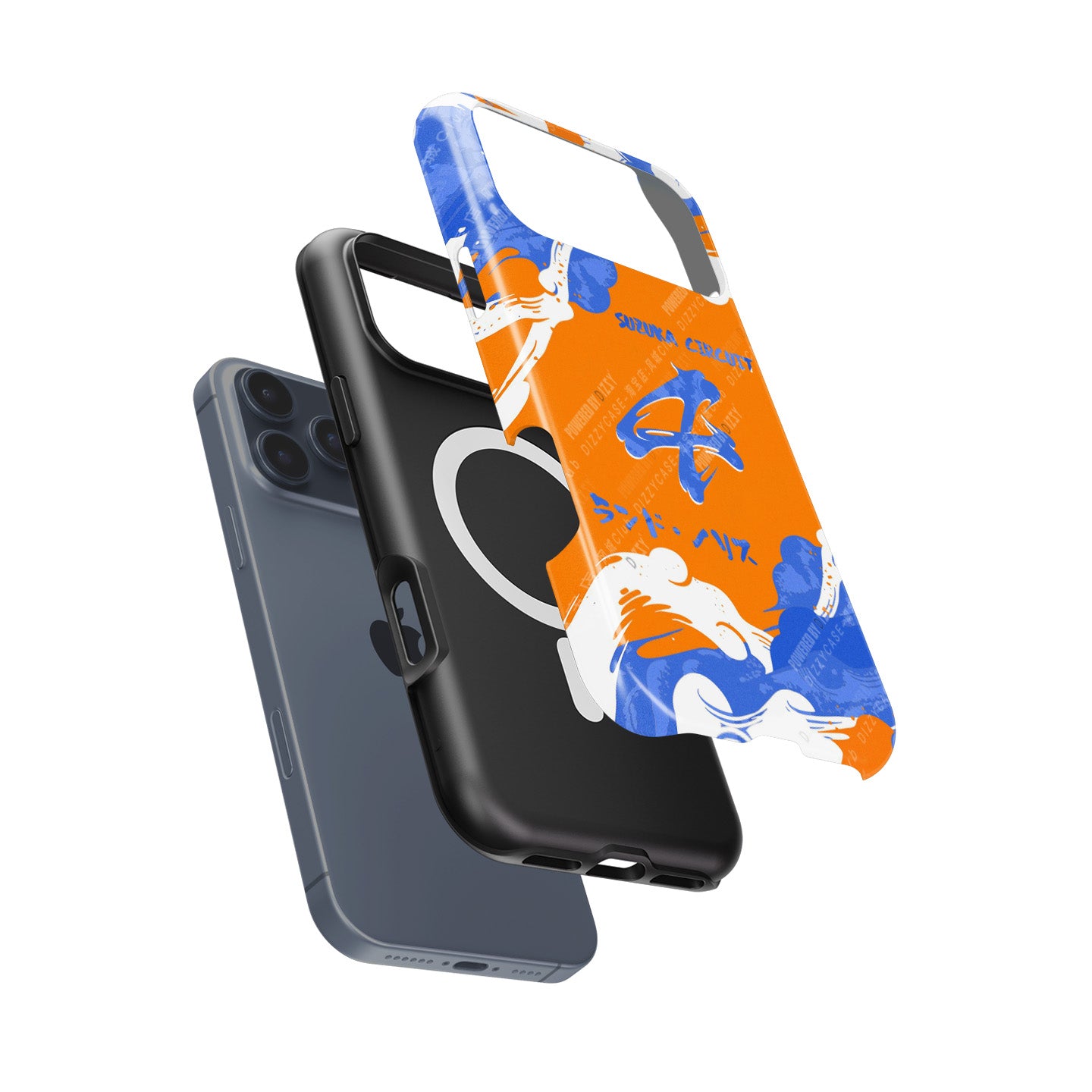 Abstract Blue & Orange Phone Case – Modern Artistic Design for iPhone 17 Pro