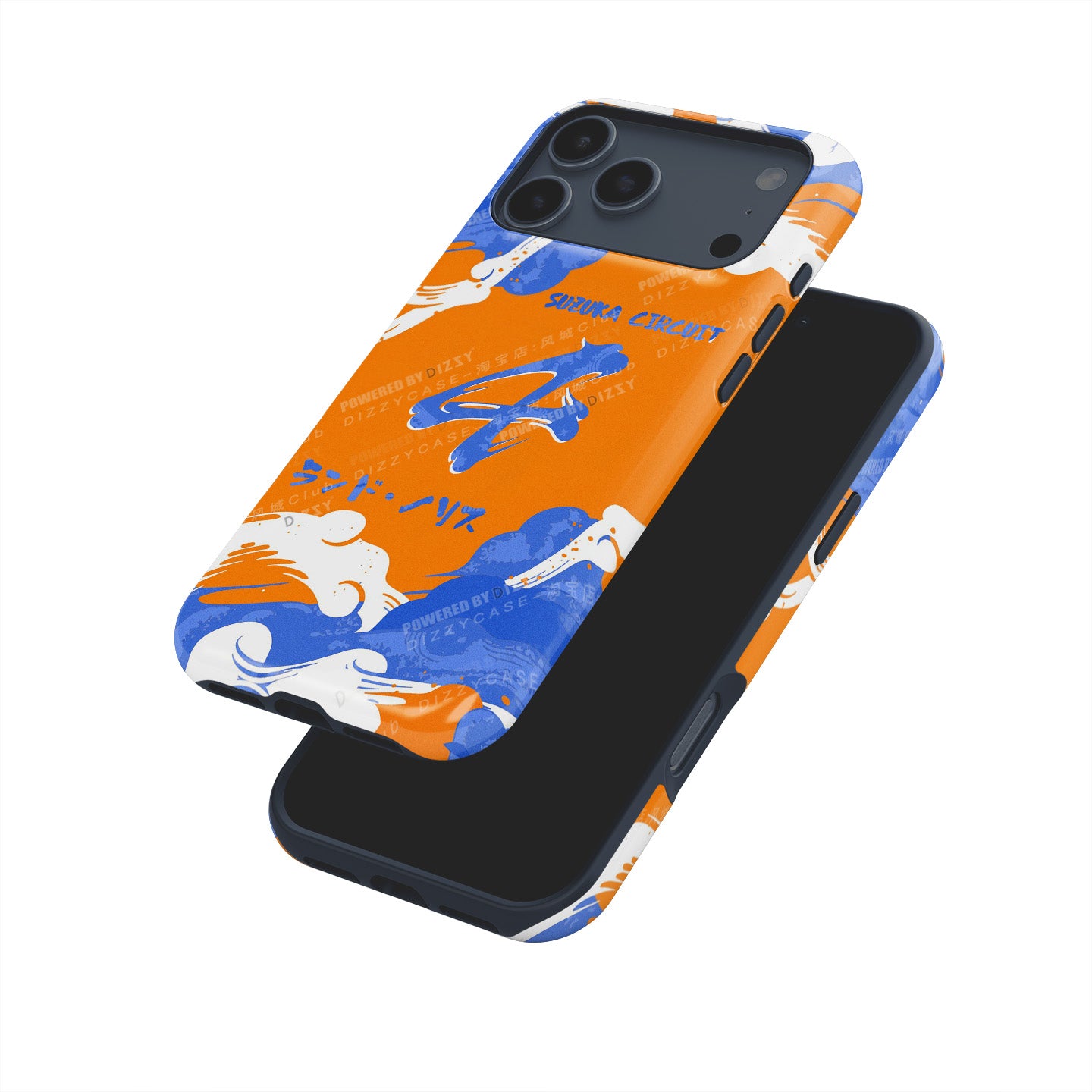 Abstract Blue & Orange Phone Case – Modern Artistic Design for iPhone 17 Pro