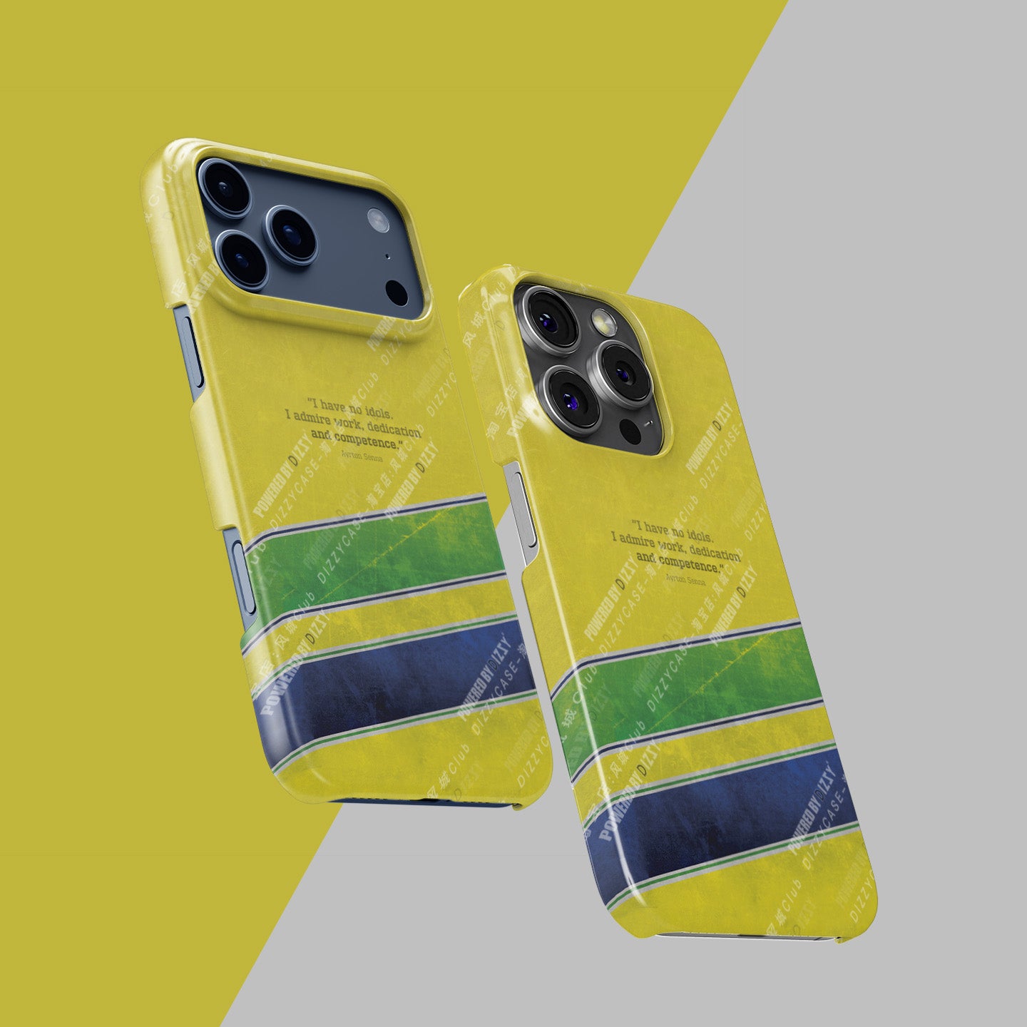 Geometric Yellow & Green Phone Case – Bold Abstract Design for iPhone 17 Pro
