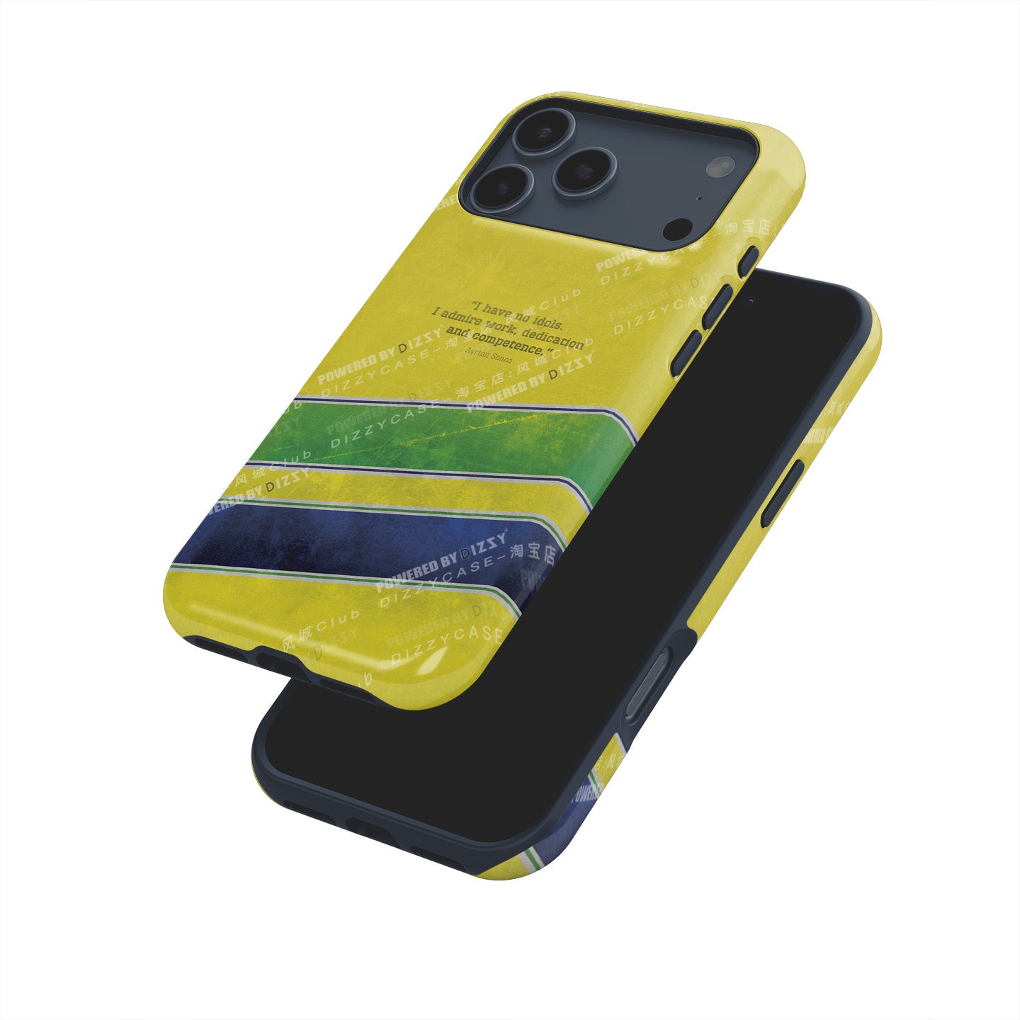 Geometric Yellow & Green Phone Case – Bold Abstract Design for iPhone 17 Pro