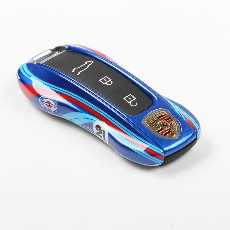 Porsche Martini Racing Blue Edition Key Fob Cover Heritage Livery