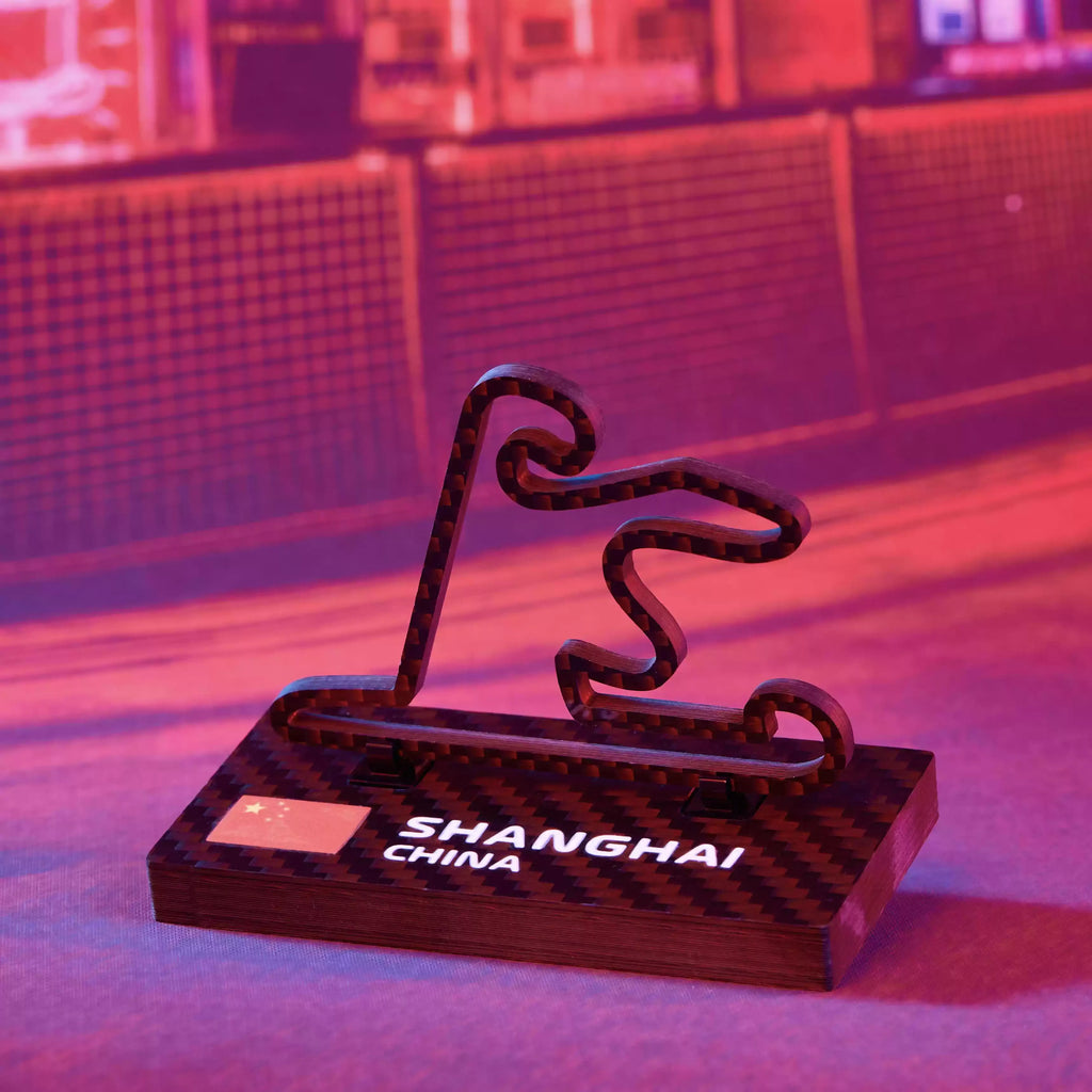 China Shanghai F1 2026 Circuit Track Ornament - Carbon Fiber Desk Decor