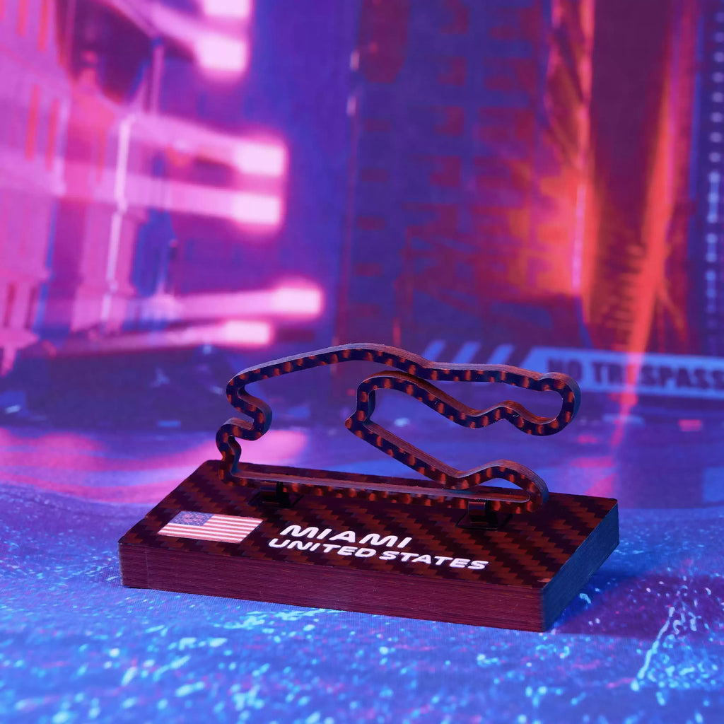 USA Miami F1 Circuit Track Ornament - Carbon Fiber Desk Decor