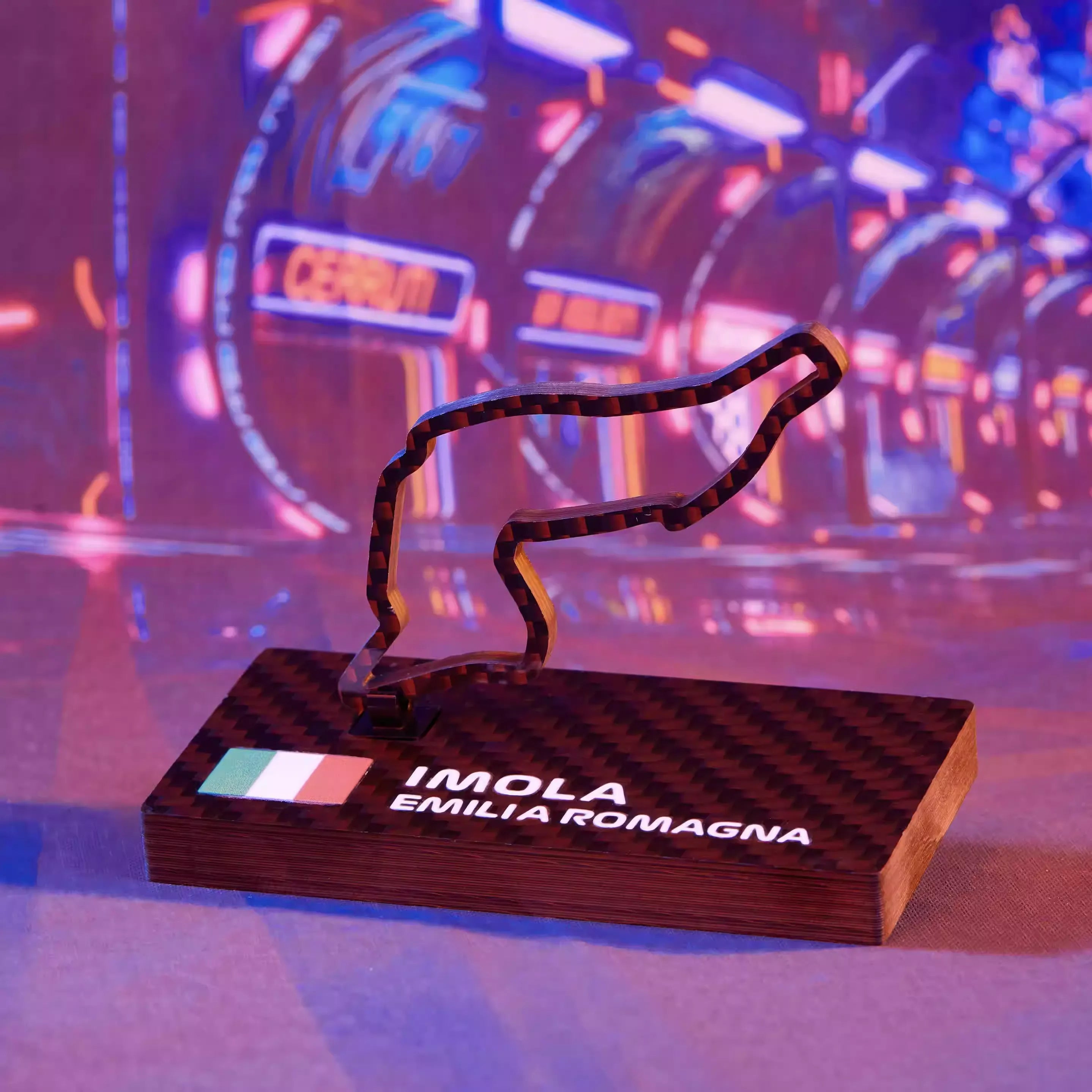Italy Imola F1 2026 Circuit Track Ornament - Carbon Fiber Desk Decor