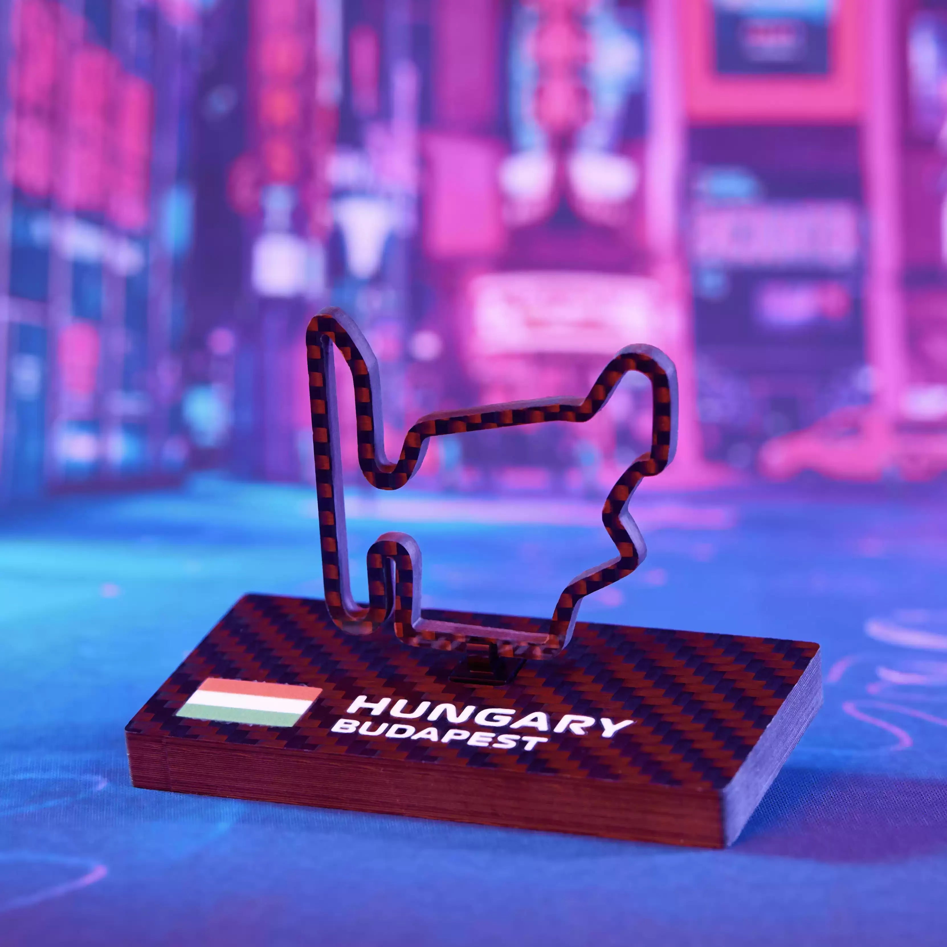 Hungary Budapest F1 2026 Circuit Track Ornament - Carbon Fiber Desk Decor
