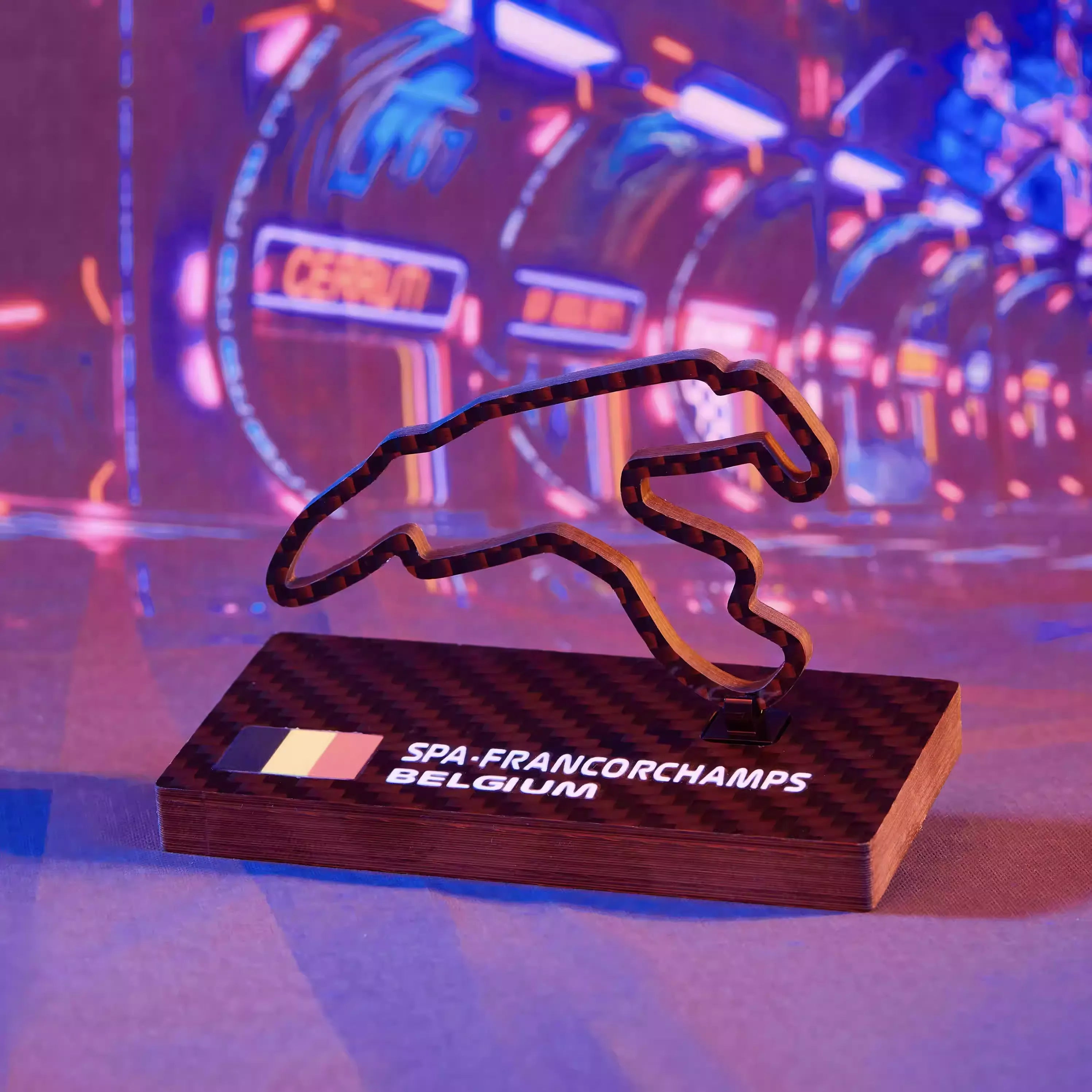 Belgium Spa-Francorchamps F1 2026 Circuit Track Ornament - Carbon Fiber