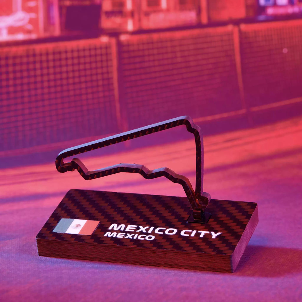 Mexico City F1 2026 Circuit Track Ornament - Carbon Fiber Desk Decor