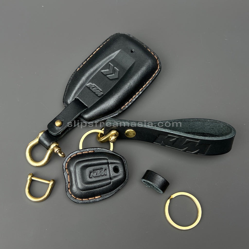 2022 KTM 1290 Super Adventure Key Case Set – Handmade Leather Covers for Main and Backup Keys