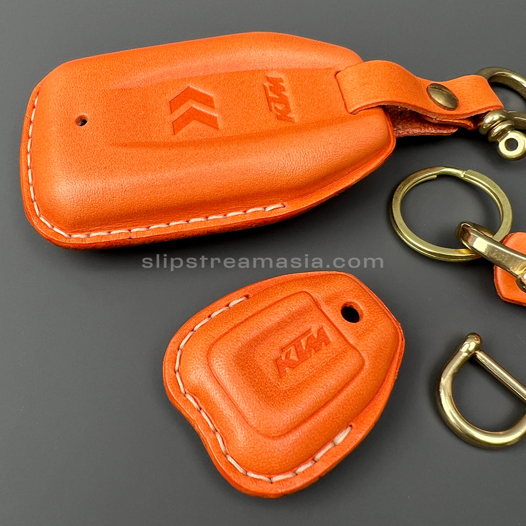 2022 KTM 1290 Super Adventure Key Case Set – Handmade Leather Covers for Main and Backup Keys