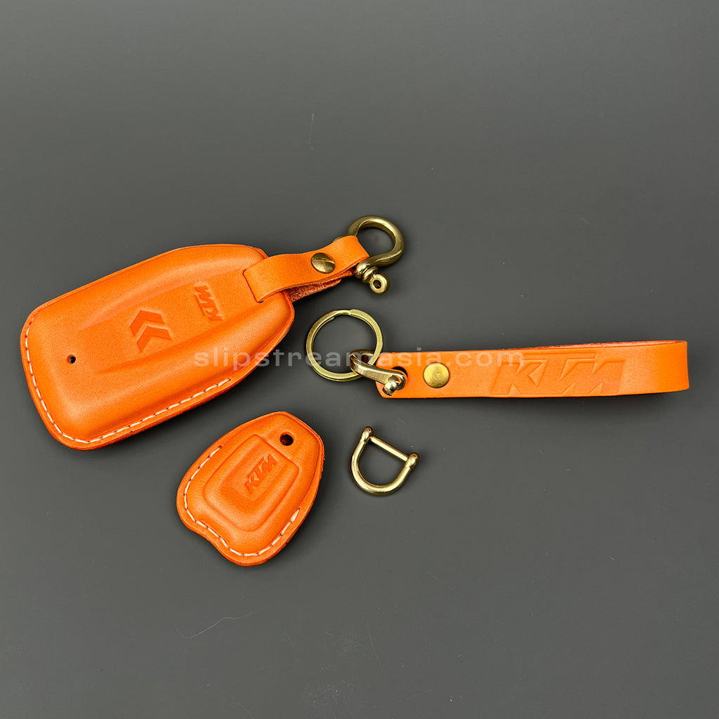 2022 KTM 1290 Super Adventure Key Case Set – Handmade Leather Covers for Main and Backup Keys