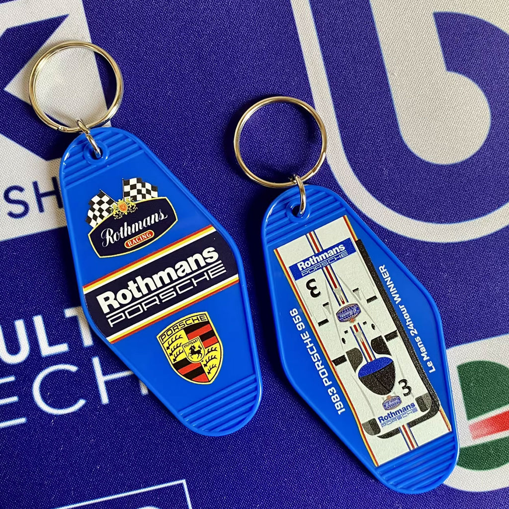 Vintage Racing Livery Hotel Key Tag - Gulf Martini Le Mans Style