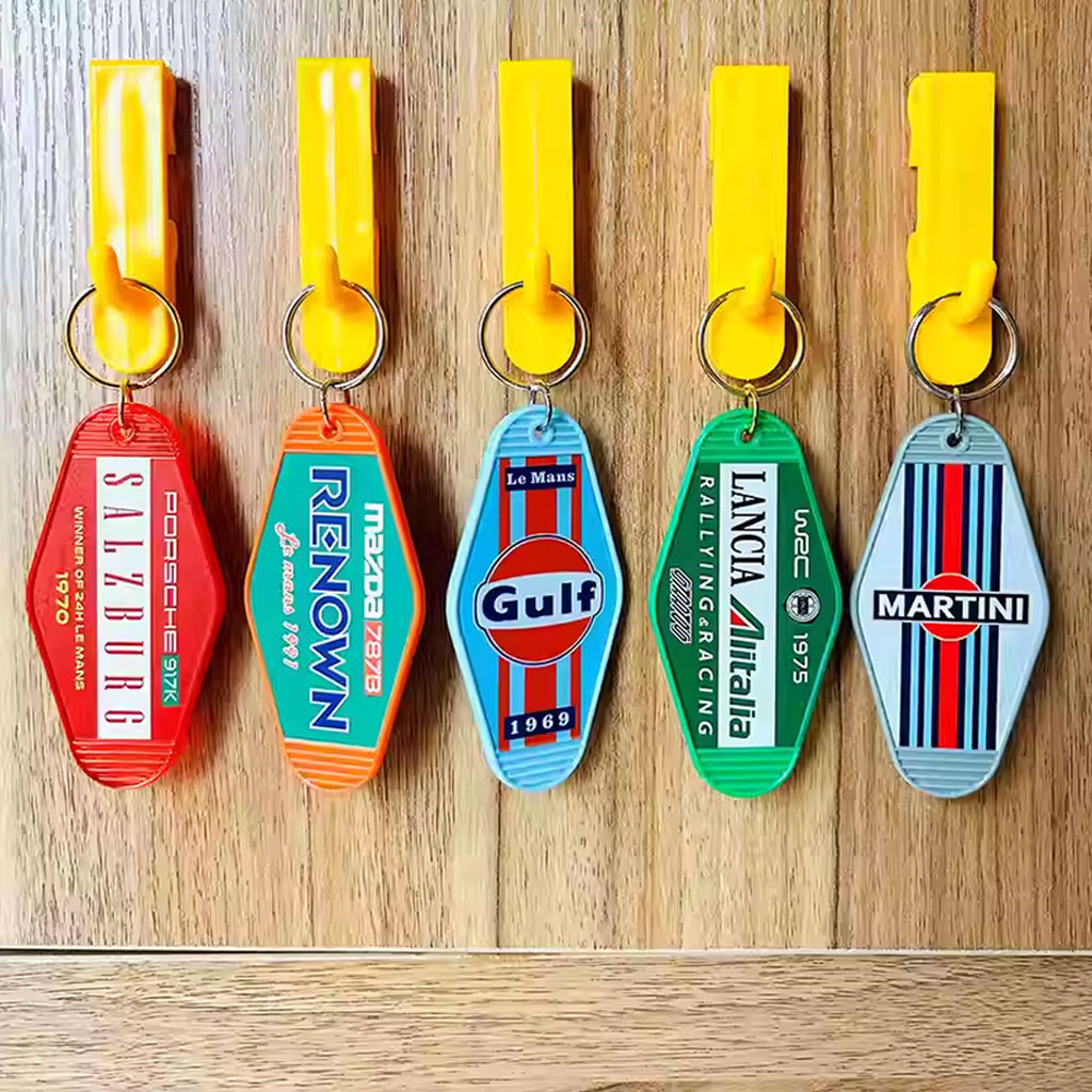 Vintage Racing Livery Hotel Key Tag - Gulf Martini Le Mans Style