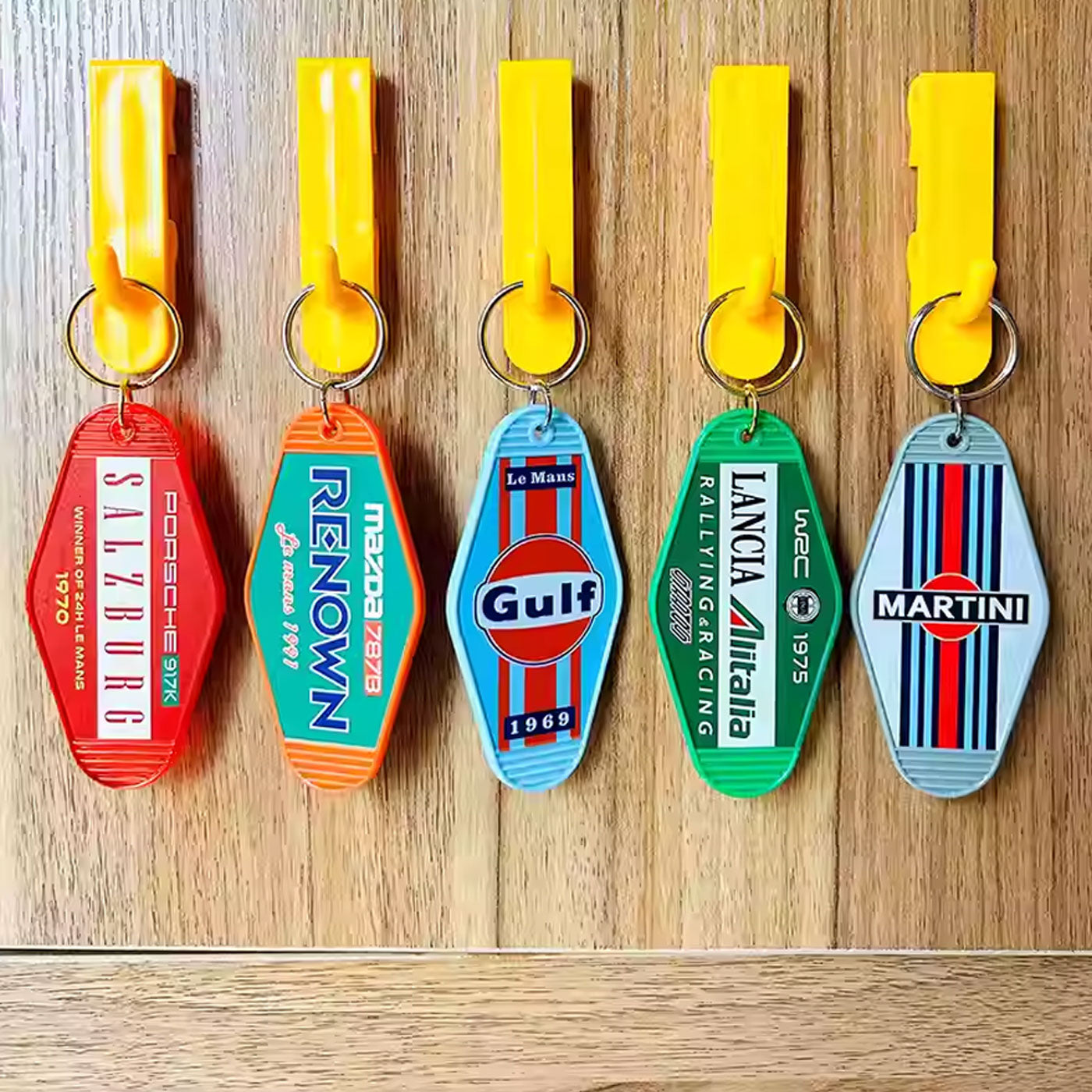 Vintage Racing Livery Hotel Key Tag - Gulf Martini Le Mans Style