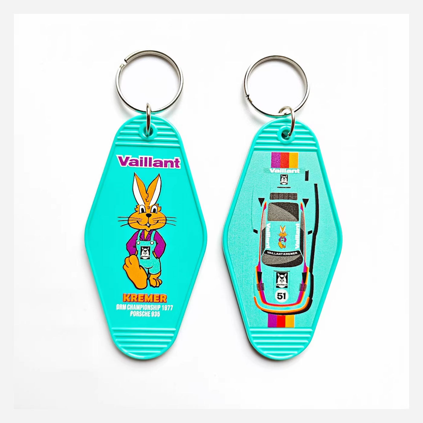 Vintage Racing Livery Hotel Key Tag - Gulf Martini Le Mans Style
