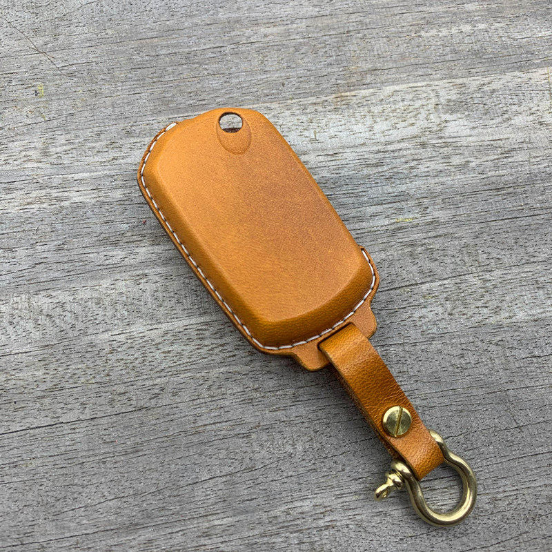 Triumph Scrambler 1200 XC XE leather key cover available in multiple colors