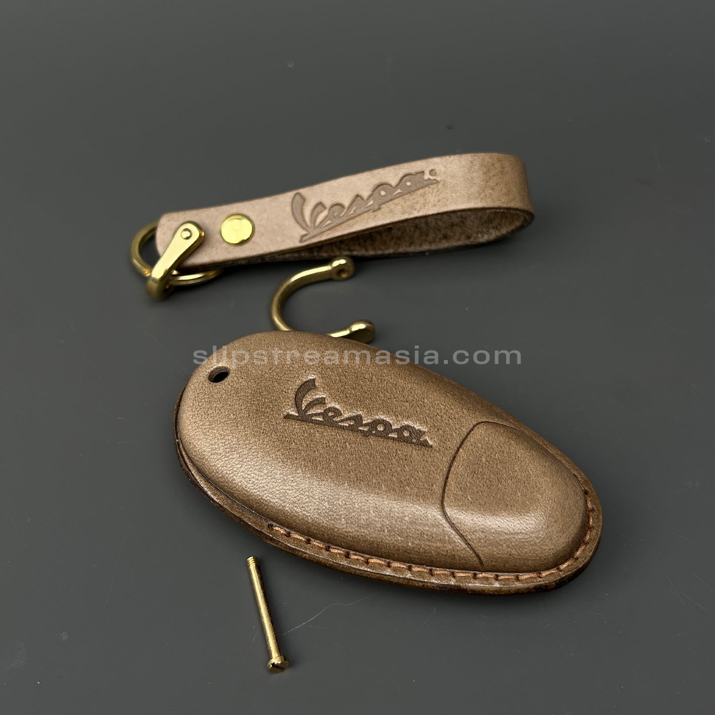 Vespa Smart Key Leather Case – Handmade Cover with Matching Lanyard, Custom Colors